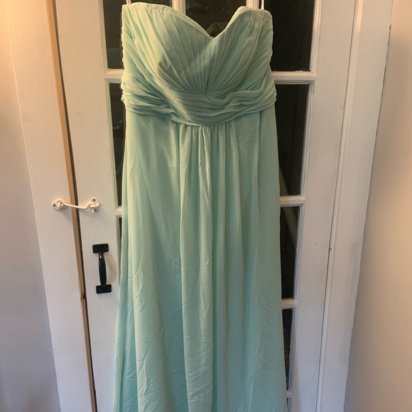 David’s Bridal Strapless Chiffon Bridesmaids Dress - Picture 2 of 7